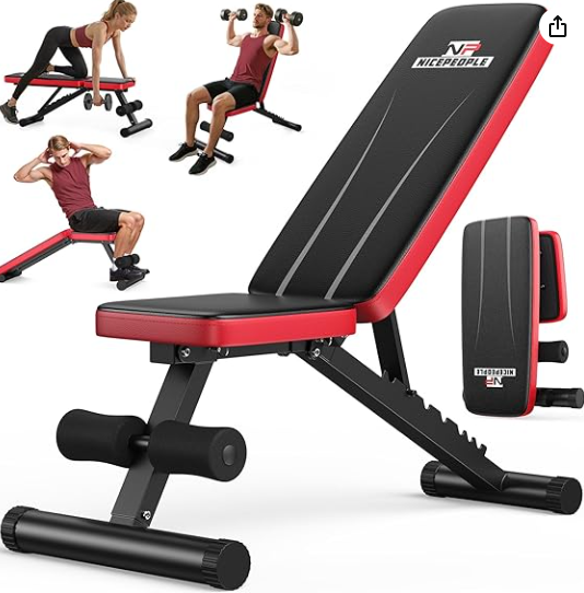 Comfortable adjustable workout bench