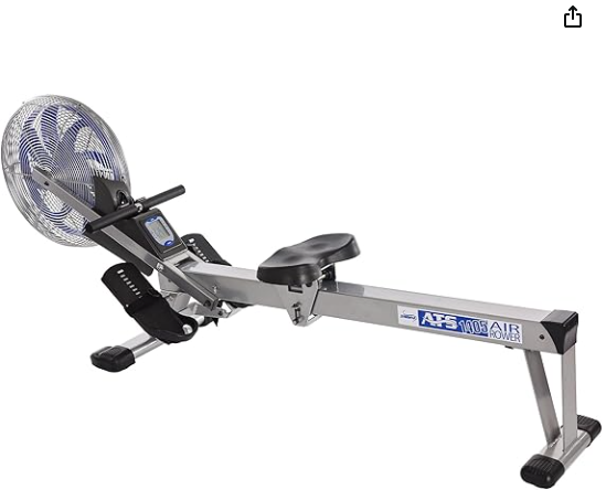 Air resistance rowing machine for full‑body cardio