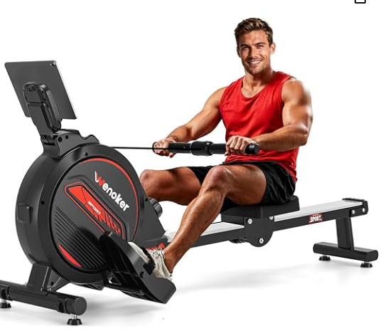 Durable rowing machine with dual rail system