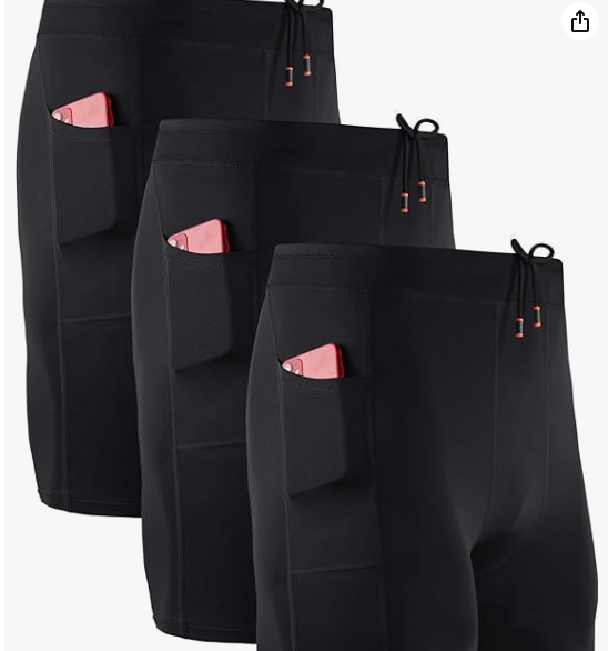 Budget compression running shorts multi-pack