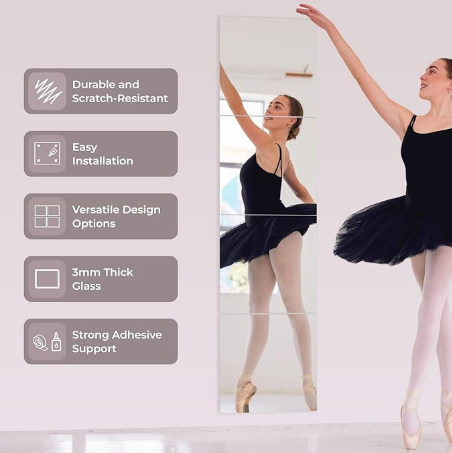 Premium glass mirror tiles for home gym