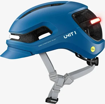 UNIT 1 AURA MIPS smart cycling helmet with integrated lighting system.