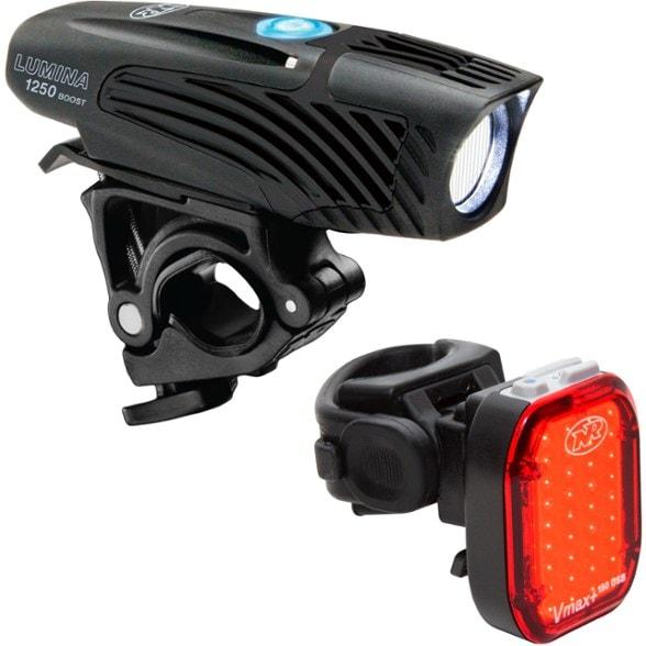NiteRider Lumina front headlight and rear bicycle light combo set.