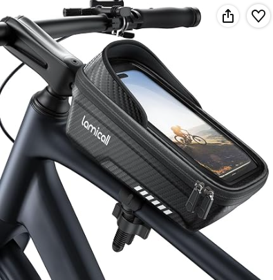 Lamicall locking bike phone holder mounted on bicycle handlebars