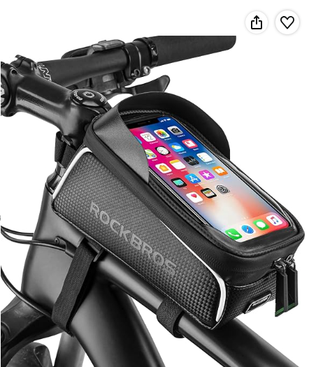 ROCKBROS waterproof bike phone holder front frame bag with touchscreen window