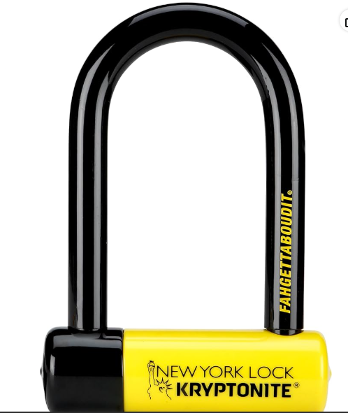 Kryptonite New York Fahgettaboudit Mini U-lock for high-security eBike protection.